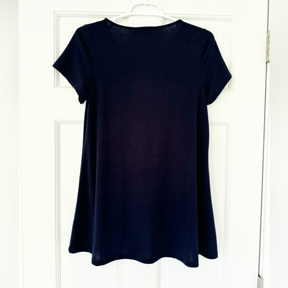 NWT THML Kahlo top size S navy blue green embroidered shortsleeve STITCHFIX - Picture 2 of 6